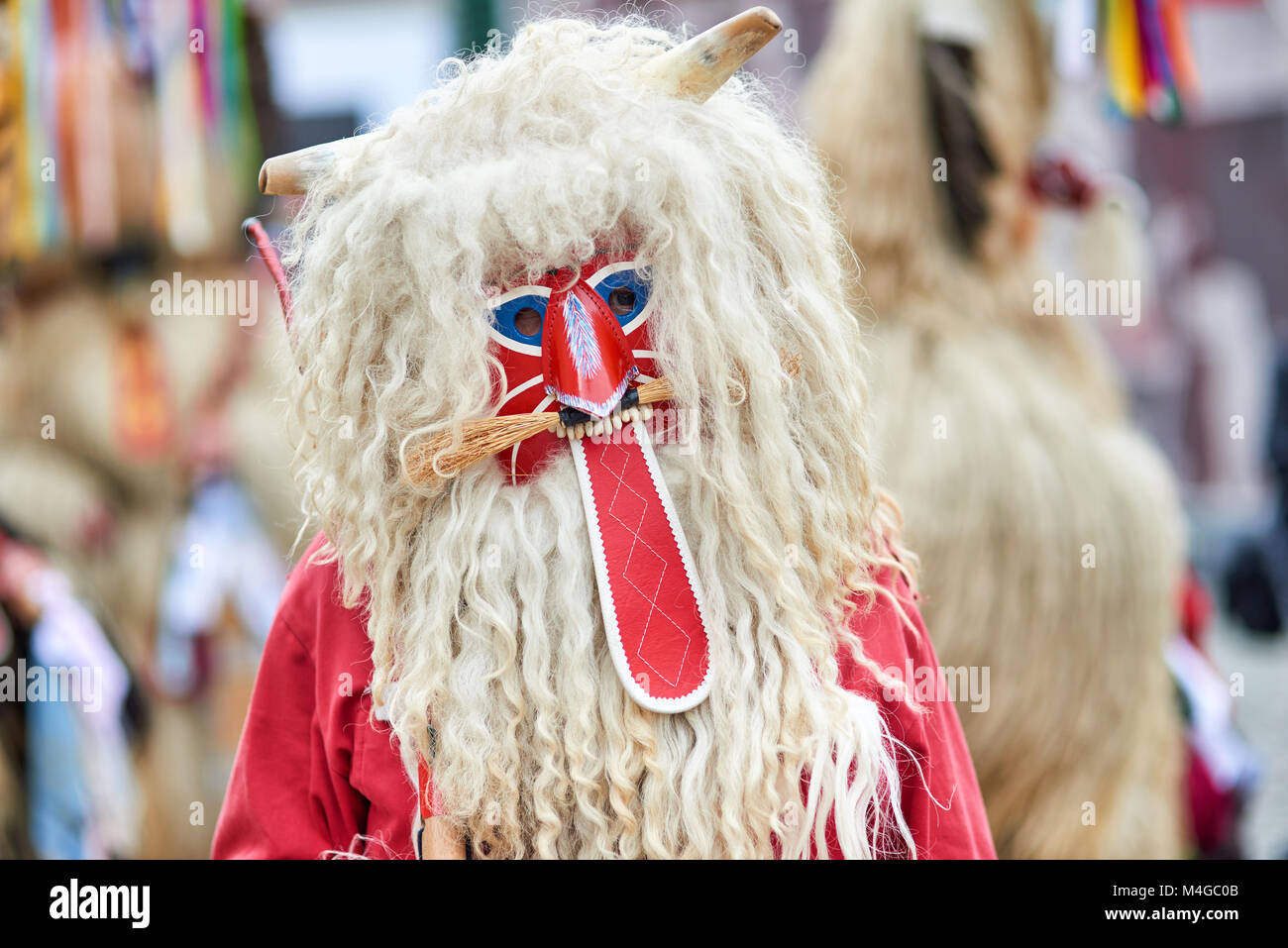 Colorful face of Kurent, Slovenian traditional mask.Traditional mask used  in februar for winter persecution, carnival time, Slovenia Stock Photo -  Alamy