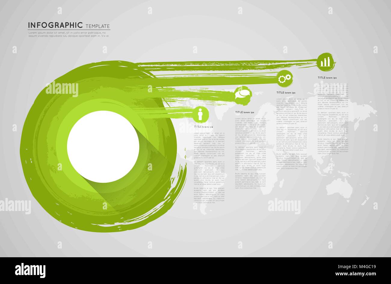 infographic template with grunge circles, icons Stock Vector Image ...