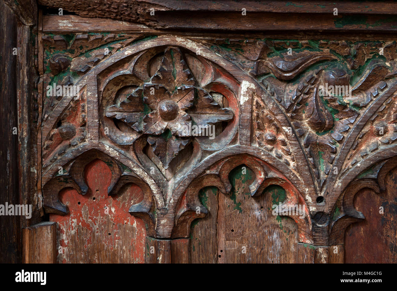 Carved Wooden Screen Detail St Peter And St Paul S Church Church Stock Photo Alamy