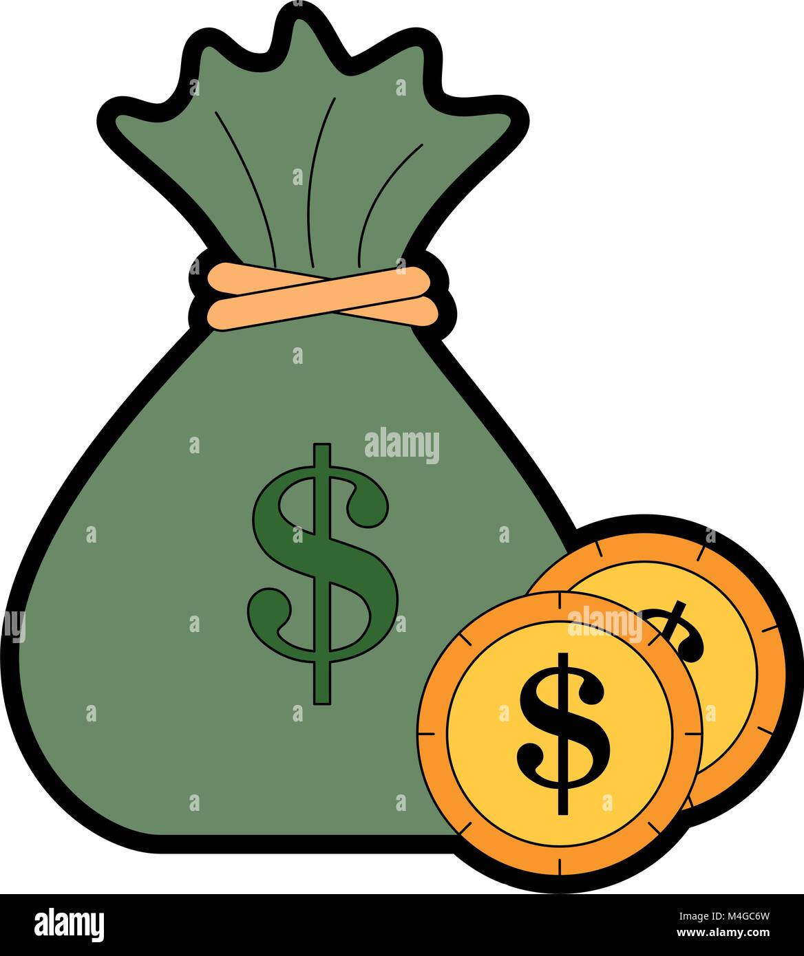 money bag with coins Stock Vector Image & Art - Alamy