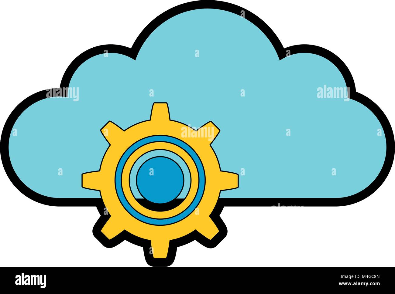 cloud computing with gears Stock Vector Image & Art - Alamy