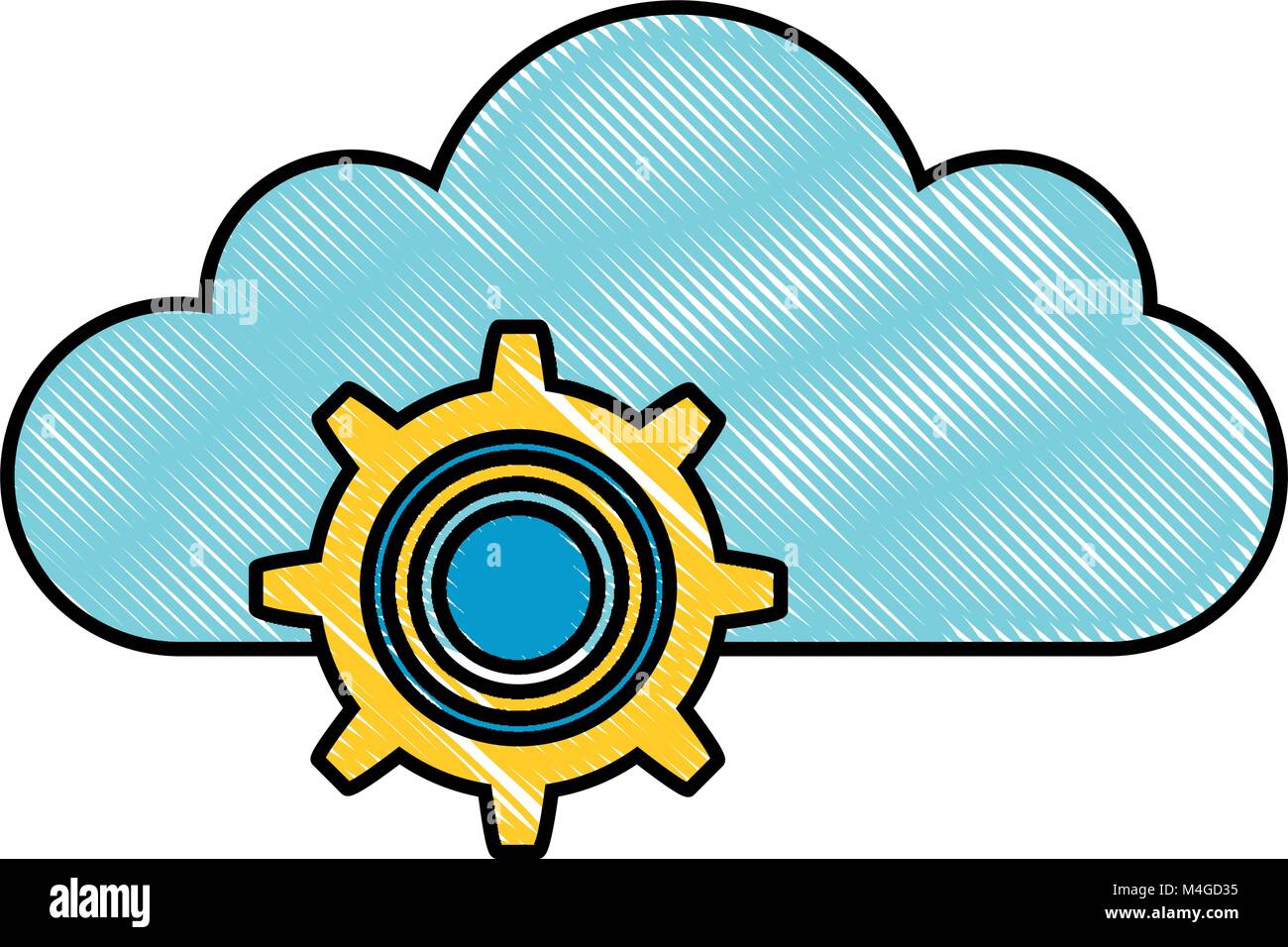 cloud computing with gears Stock Vector Image & Art - Alamy