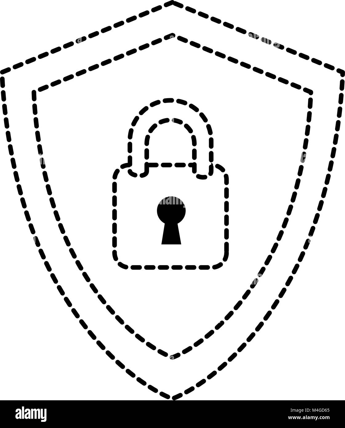 shield with padlock icon Stock Vector Image & Art - Alamy