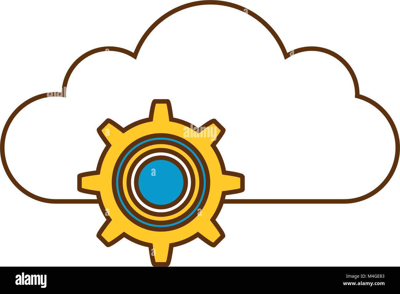 cloud computing with gears Stock Vector Image & Art - Alamy