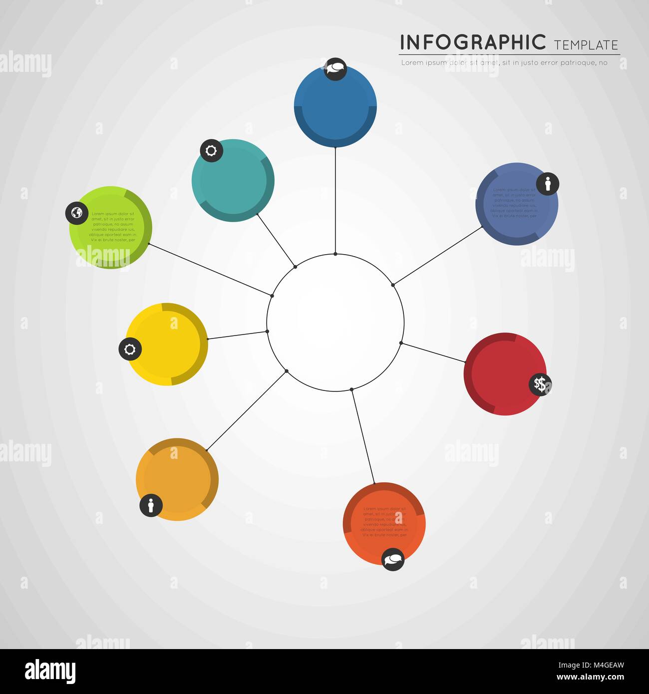 colorful infographic template with circles and icons Stock Vector Image ...