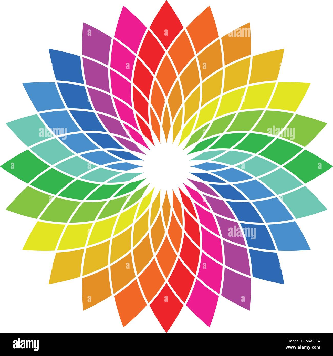 Color wheel palette - flower shaped spectrum swatch Stock Vector