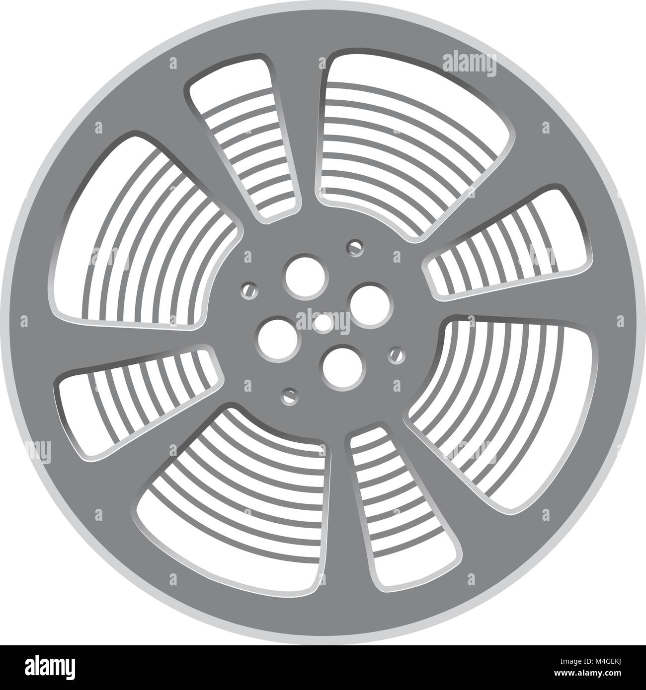 Cinema film reel retro style cinematography symbol Stock Vector Image