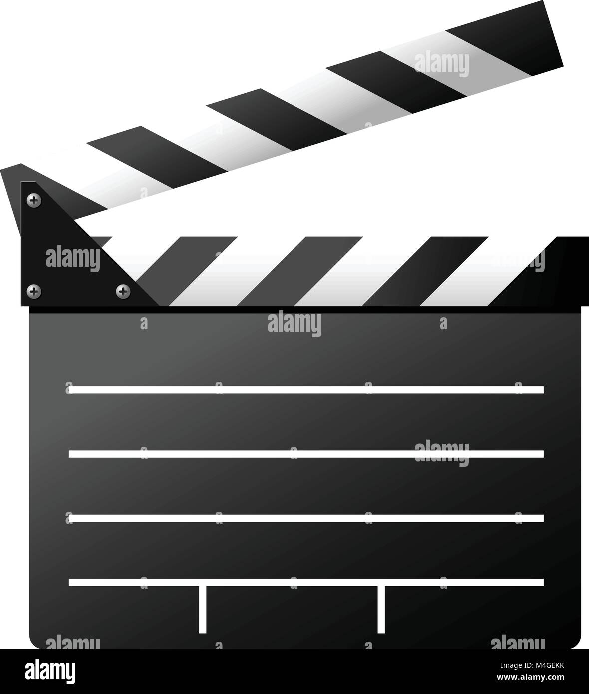 Simple icon of Film Slate - clapboard symbol, moviemaker Stock Vector