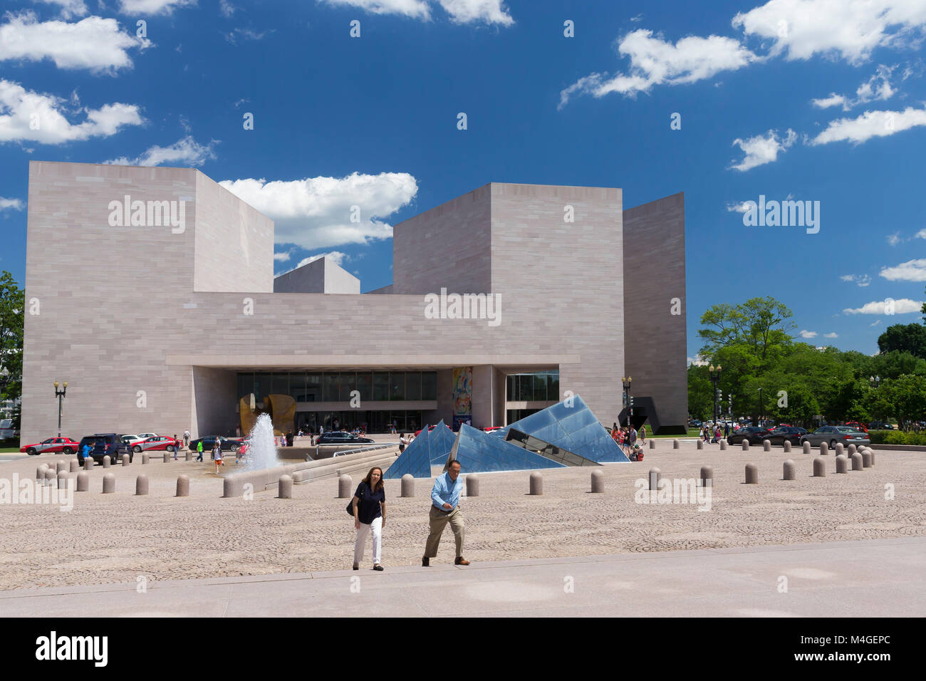 East Building and Glass Pyramids, I M Pei, National Gallery of Art, Washington DC, USA, North America Stock Photo