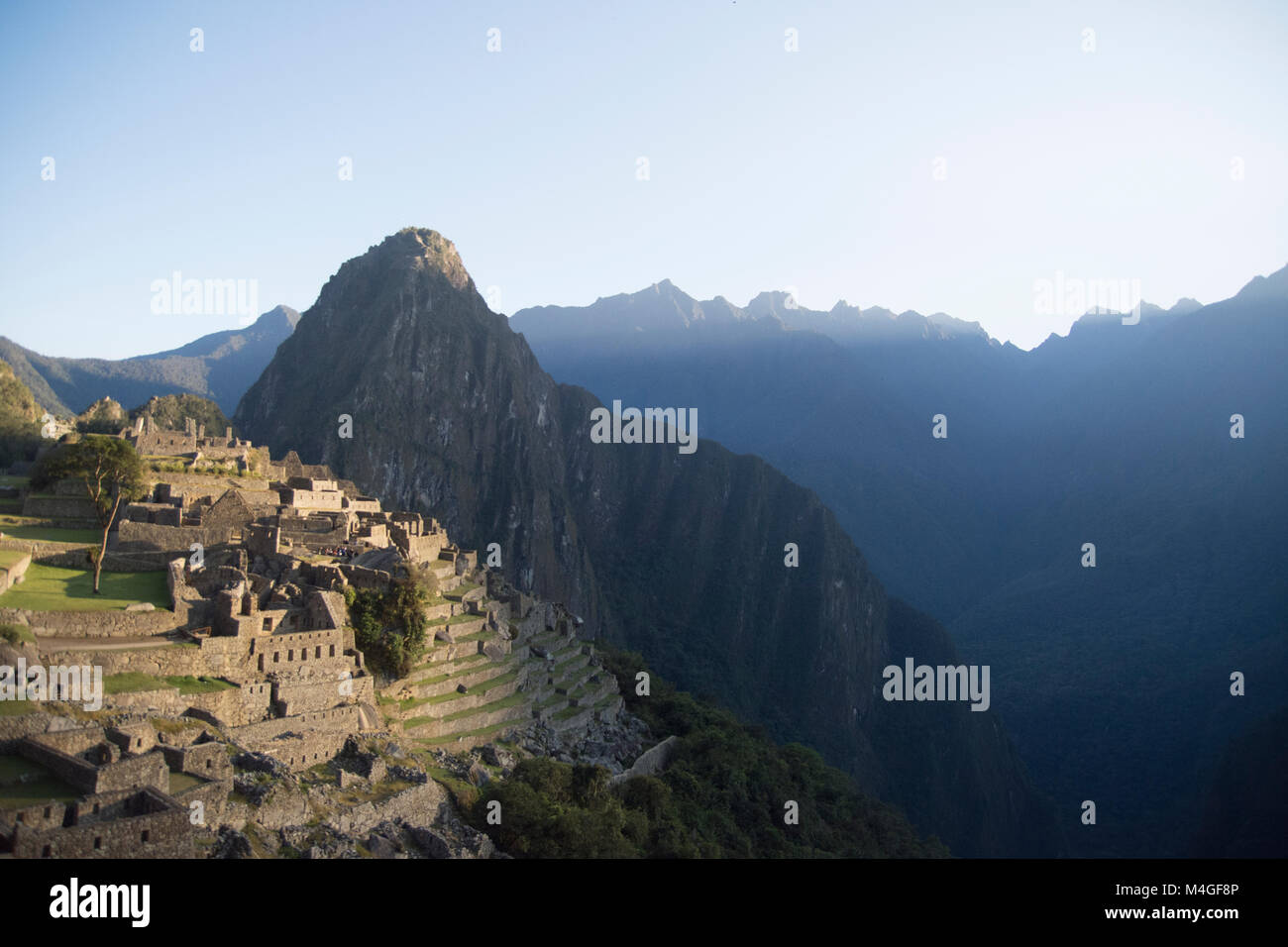 Ruins of Machu Picchu city in the morning, Peru Stock Photo