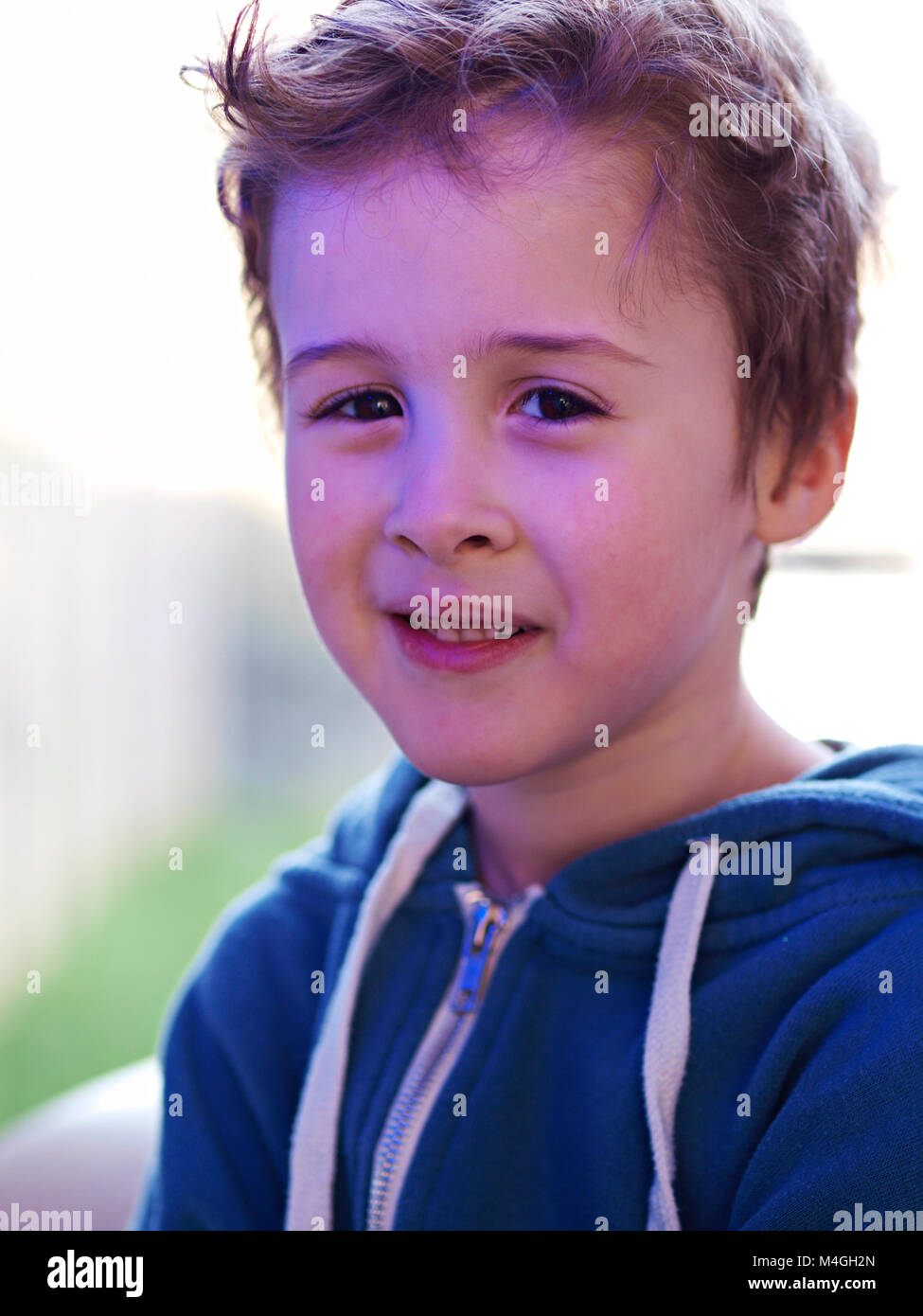 Portrait of five year old Caucasian male child Stock Photo