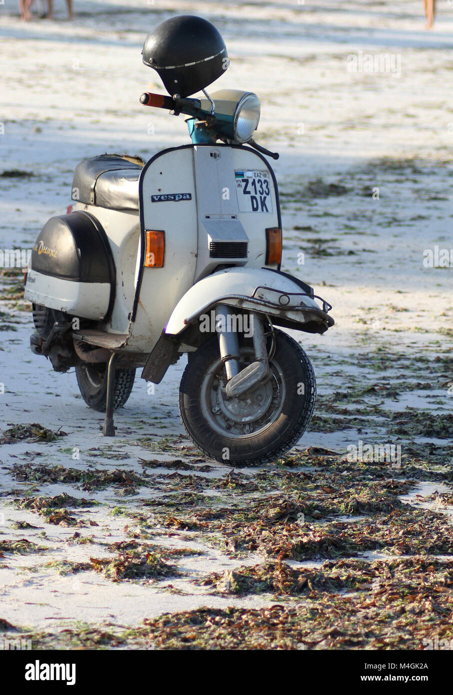 Scooter on the beach, Kiwengwa beach, Zanzibar, Tanzania Stock Photo