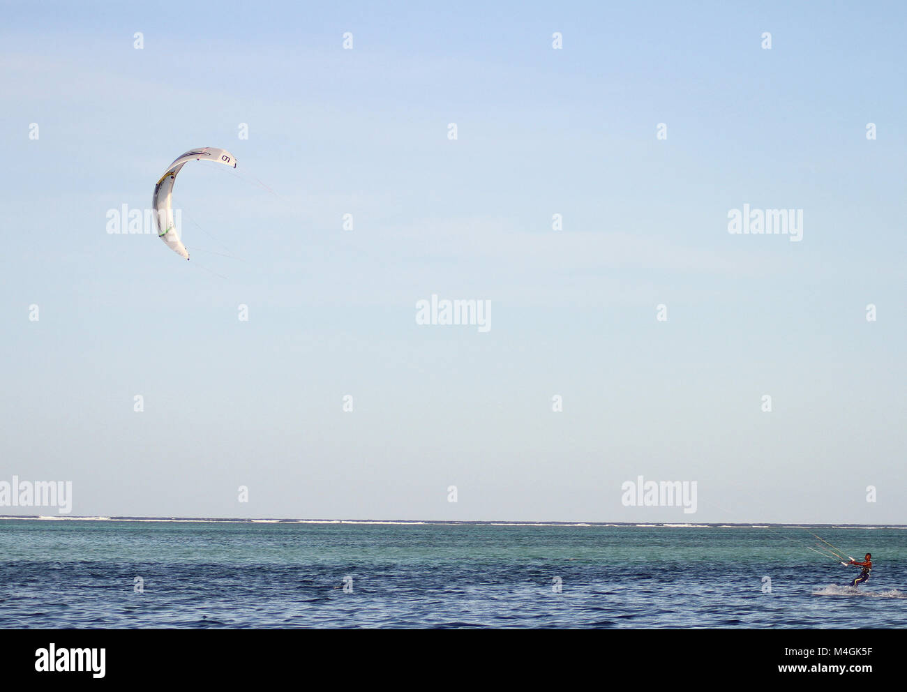 Kitesurfing, Kiwengwa beach, Zanzibar, Tanzania Stock Photo