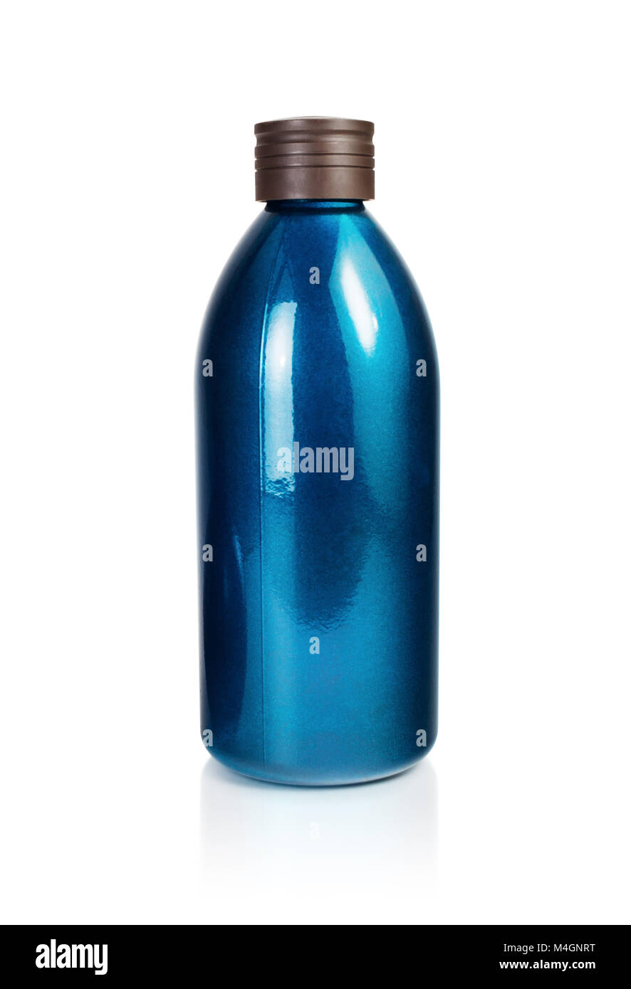 Blank blue bottle Stock Photo