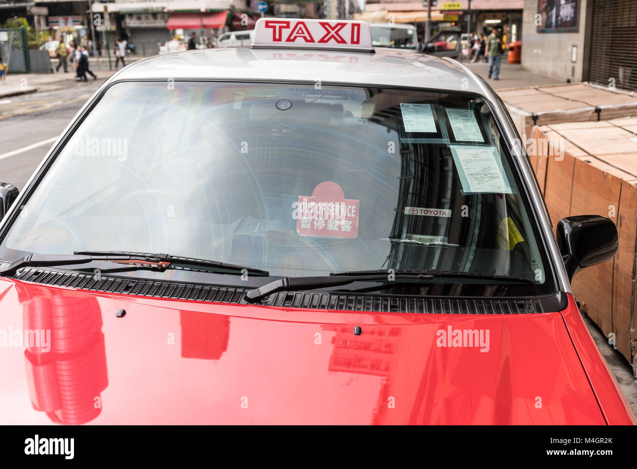 Red Taxi Stock Photo
