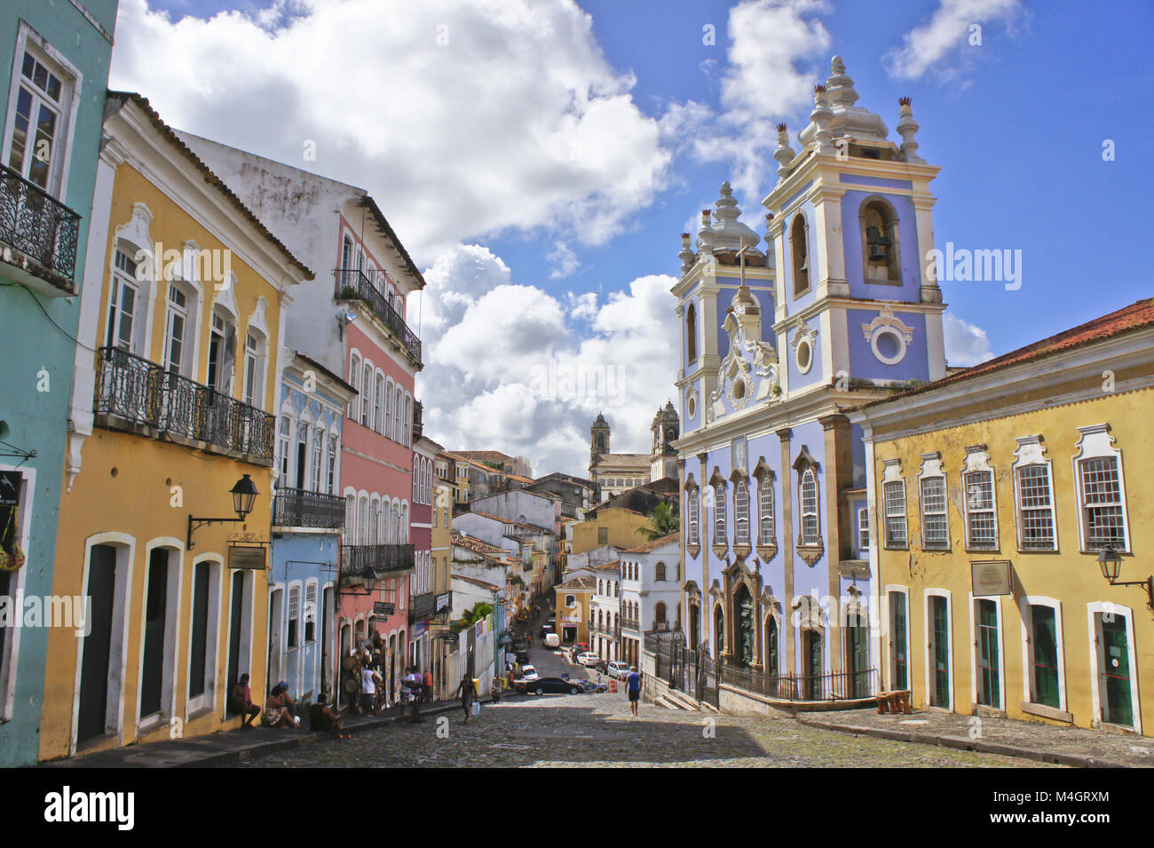 Salvador de Bahia, Pelourinho street view, Brazil Stock Photo