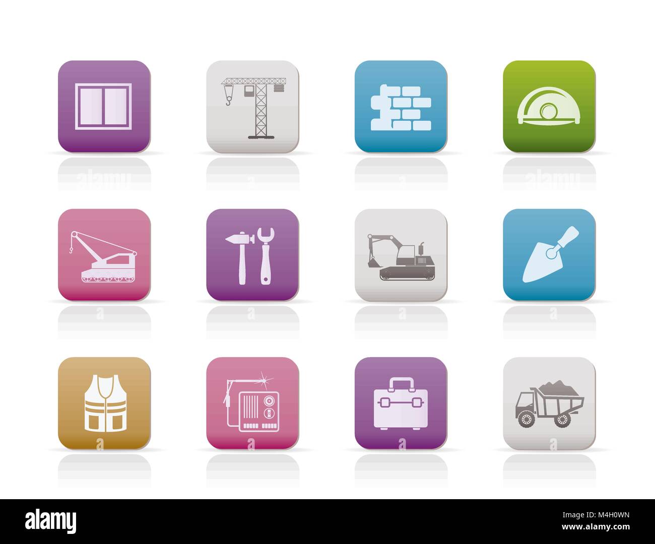 building and construction icons - vector icon set Stock Vector Image ...
