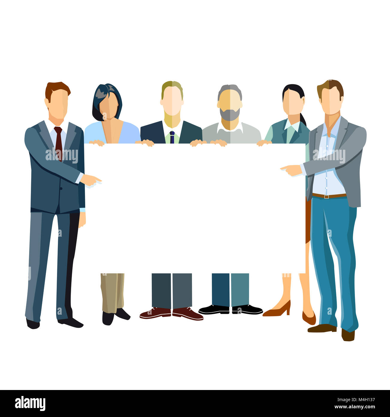 Group of business people presenting a template Stock Photo