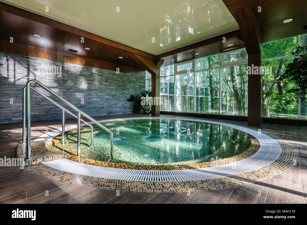 Big luxury jacuzzi tub Stock Photo