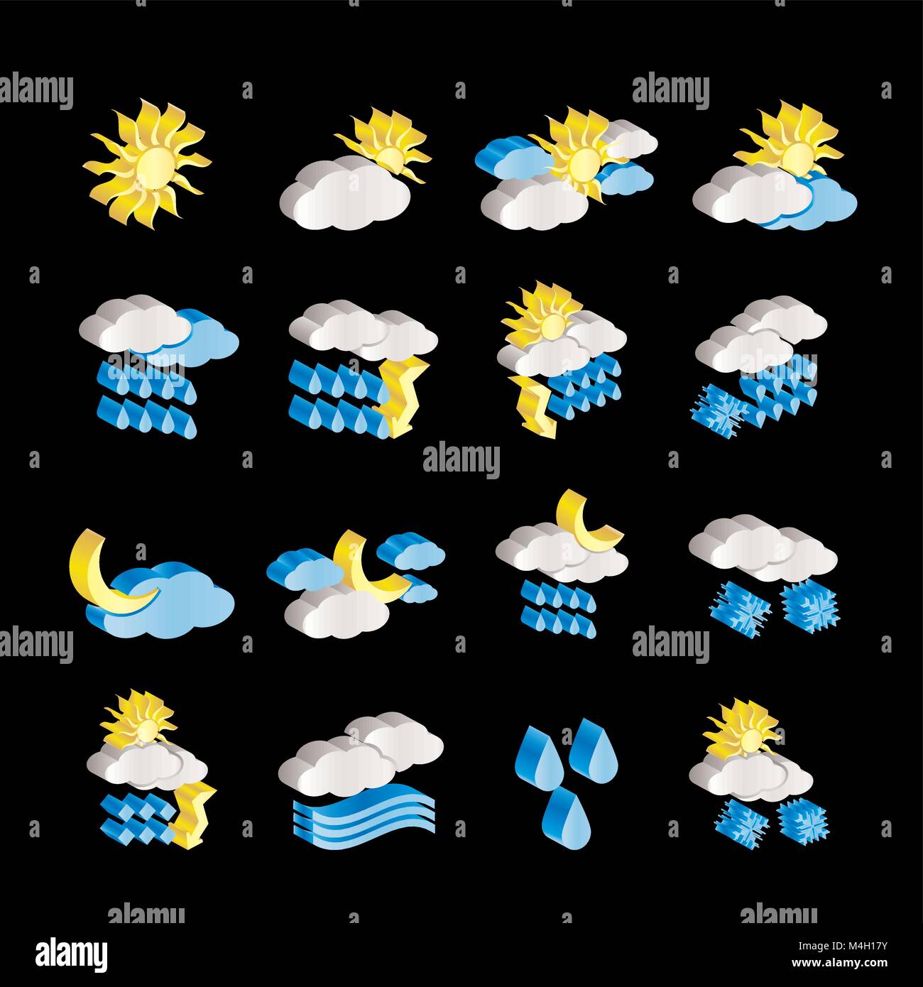 Weather and nature icons - vector icon set Stock Vector