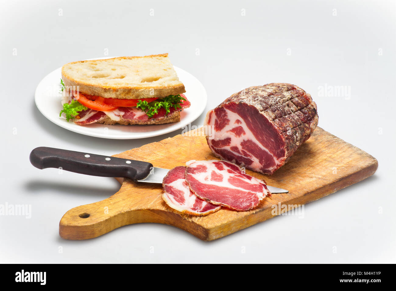 Pork loin, still life of slow food.  Abruzzo, italy, europe Stock Photo