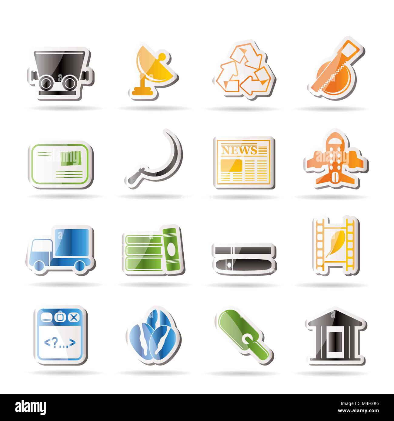 Simple Business and industry icons - Vector Icon set 2 Stock Vector ...