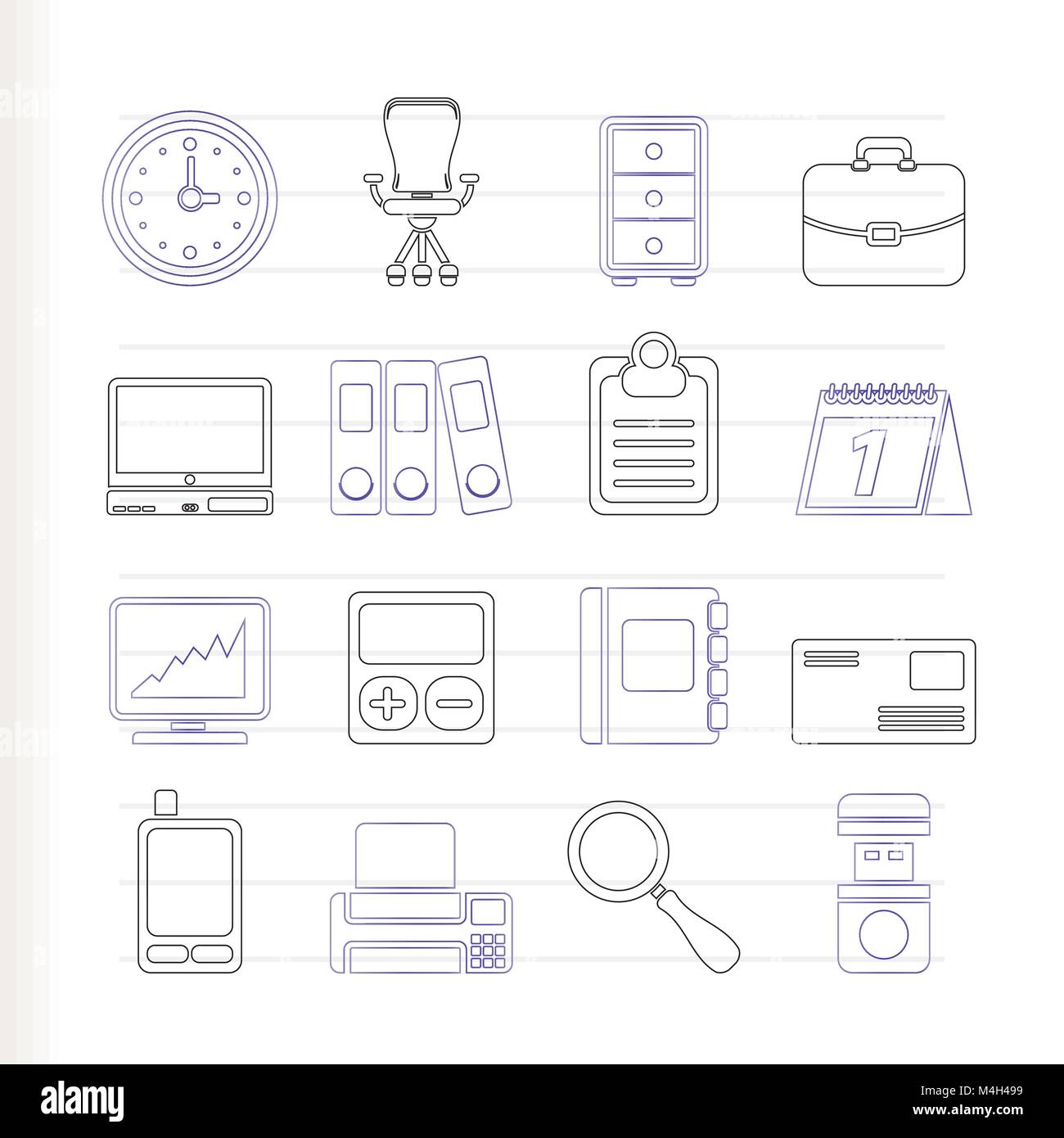 Business and office icons - vector icon set Stock Vector Image & Art ...