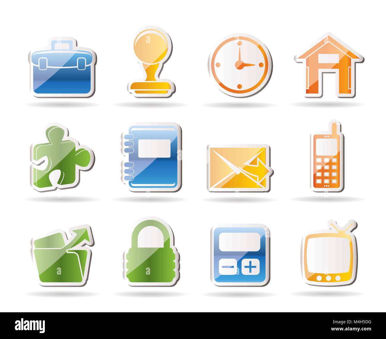 Simple Business and office icons - vector icon set Stock Vector Image ...