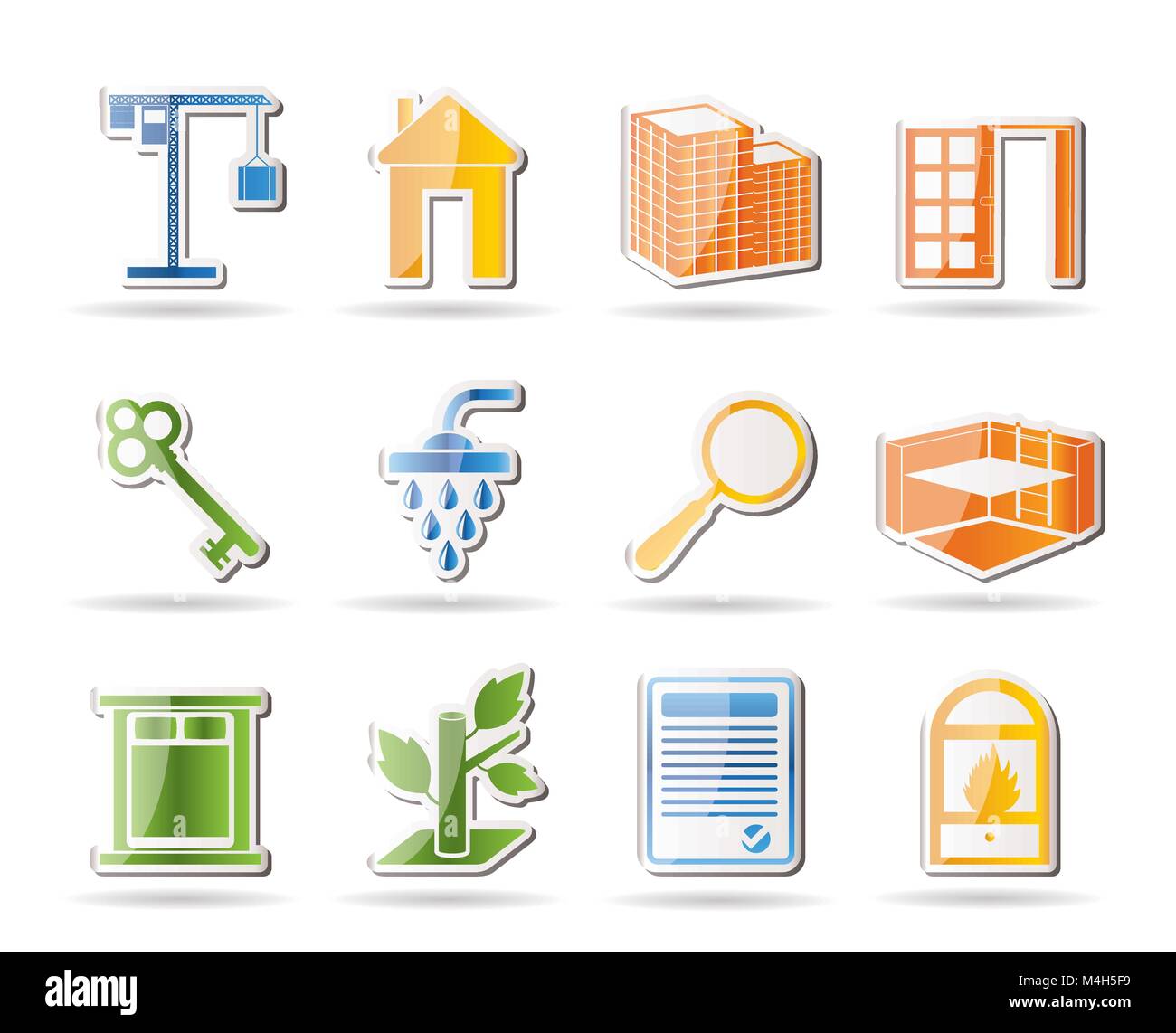 Simple Real Estate icons - Vector Icon Set Stock Vector Image & Art - Alamy