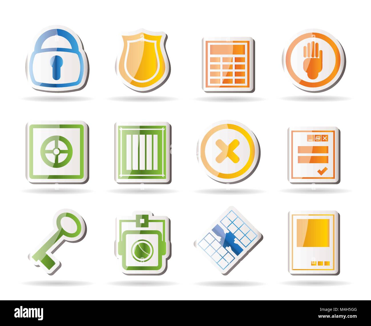 Simple Security and Business icons - vector  icon set Stock Vector