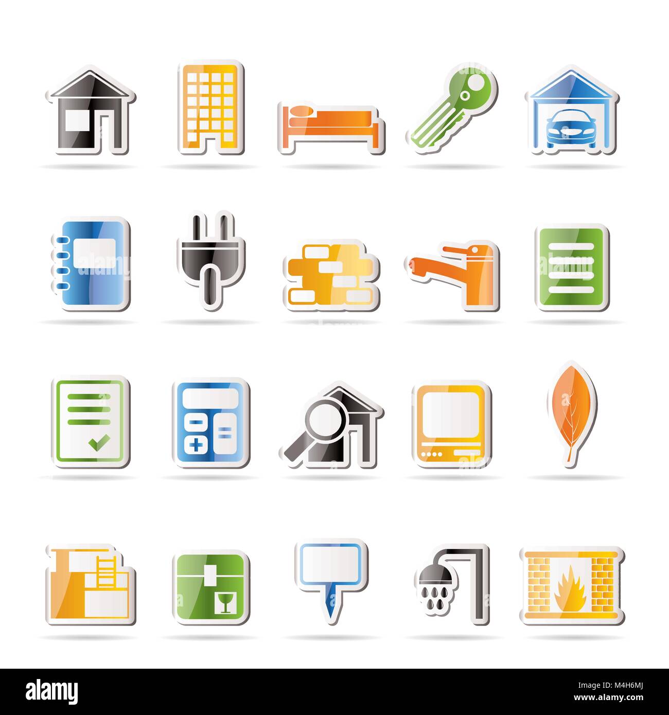 Real Estate and building icons - Vector Icon Set Stock Vector Image ...