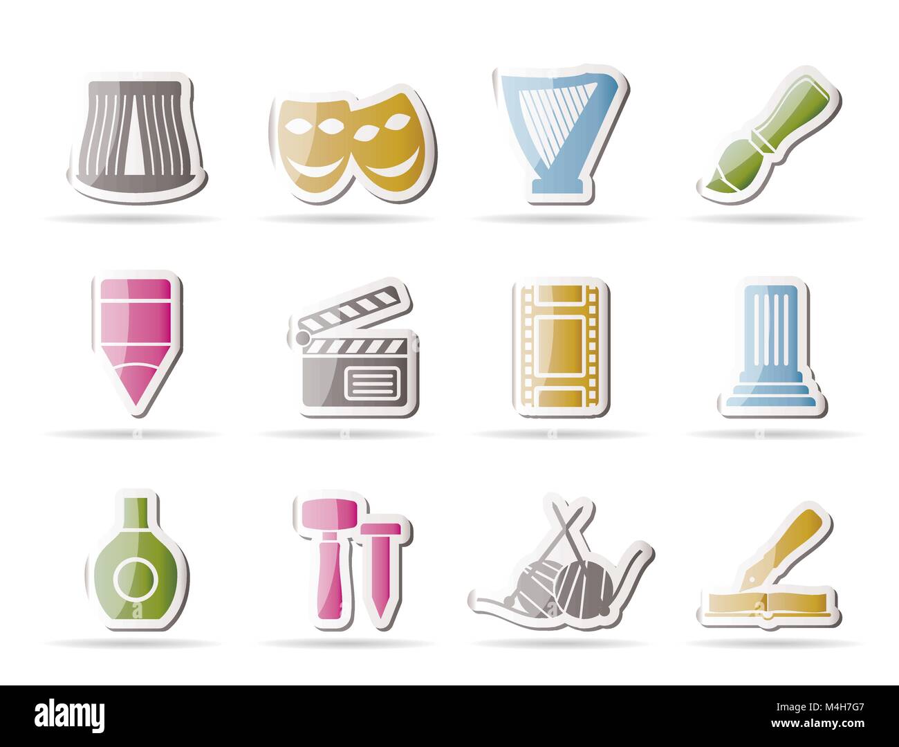 Different kind of art icons - vector icon set Stock Vector Image & Art ...
