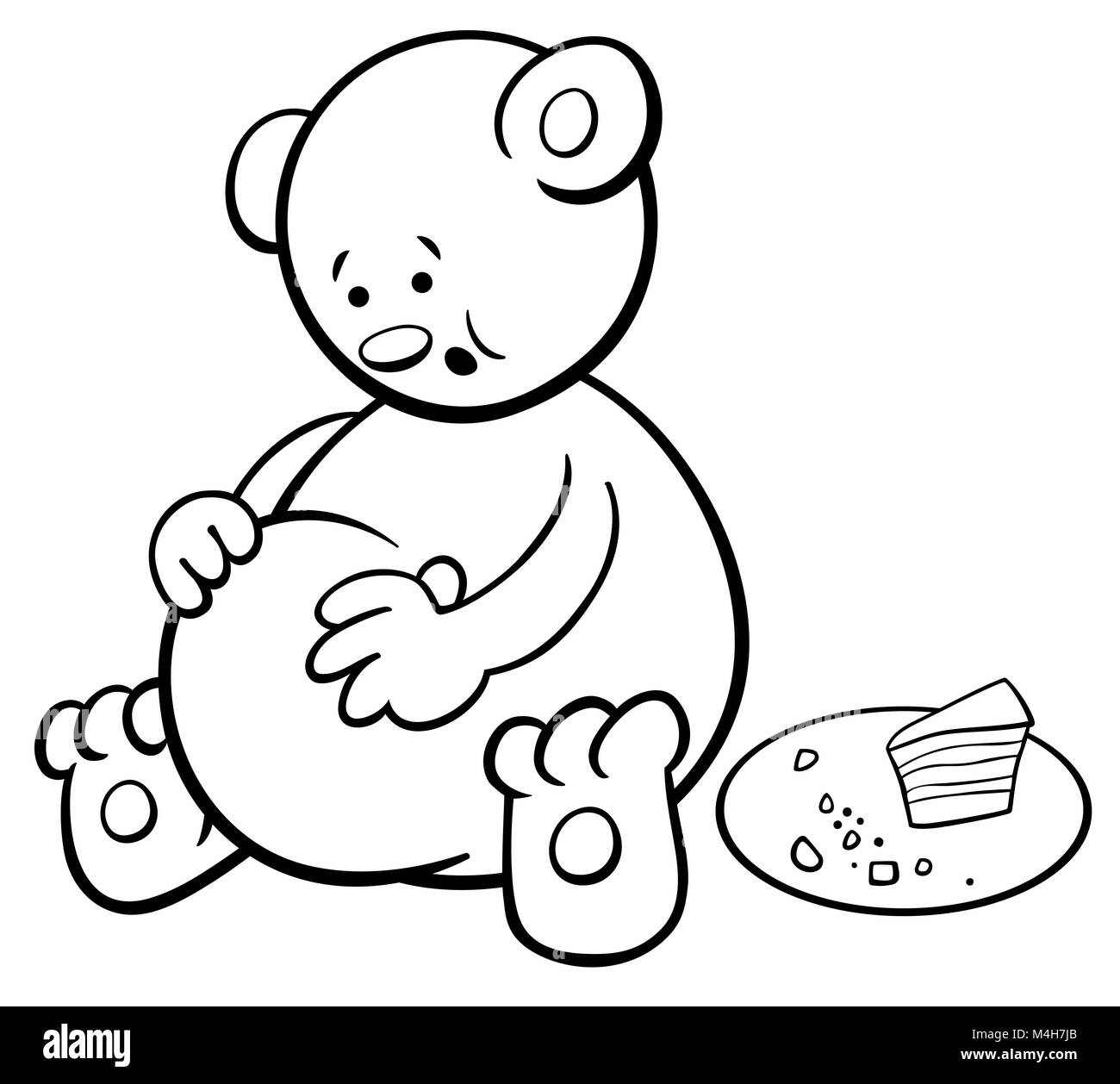 bear cartoon coloring book Stock Photo