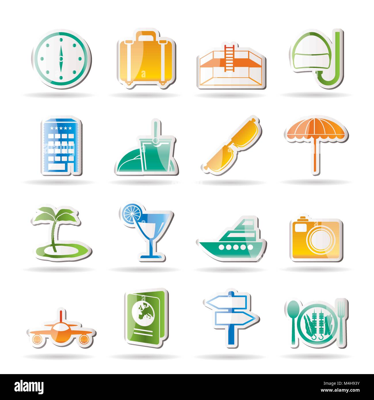 travel, trip and tourism icons - vector icon set Stock Vector Image ...