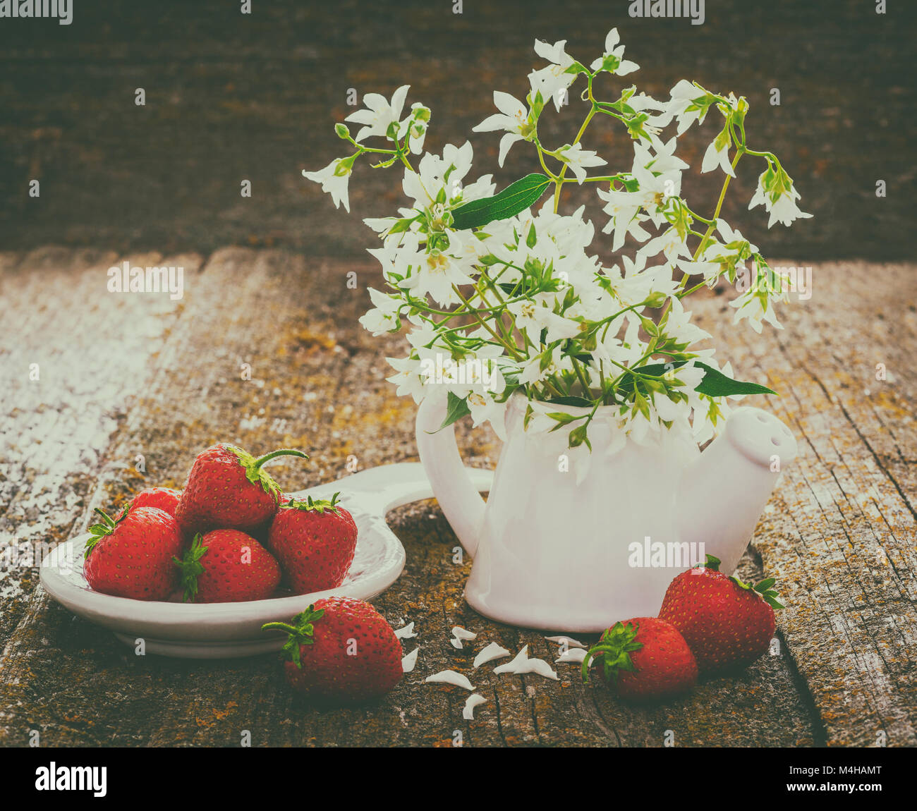 Still life with red strawberries Stock Photo - Alamy