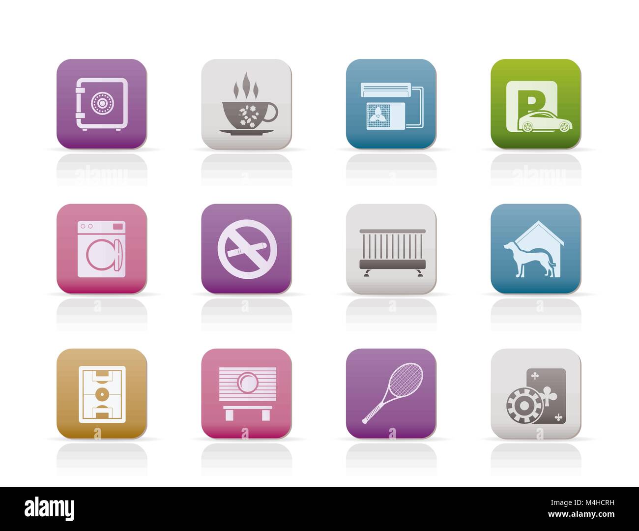 hotel and motel amenity icons - vector icon set Stock Vector