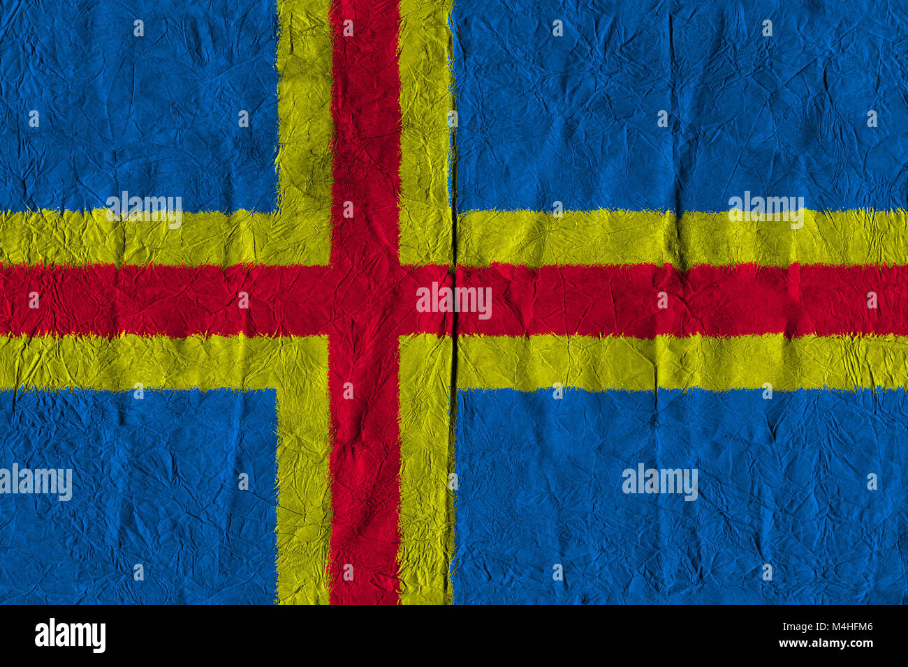 Aland flag on a paper in close-up Stock Photo - Alamy