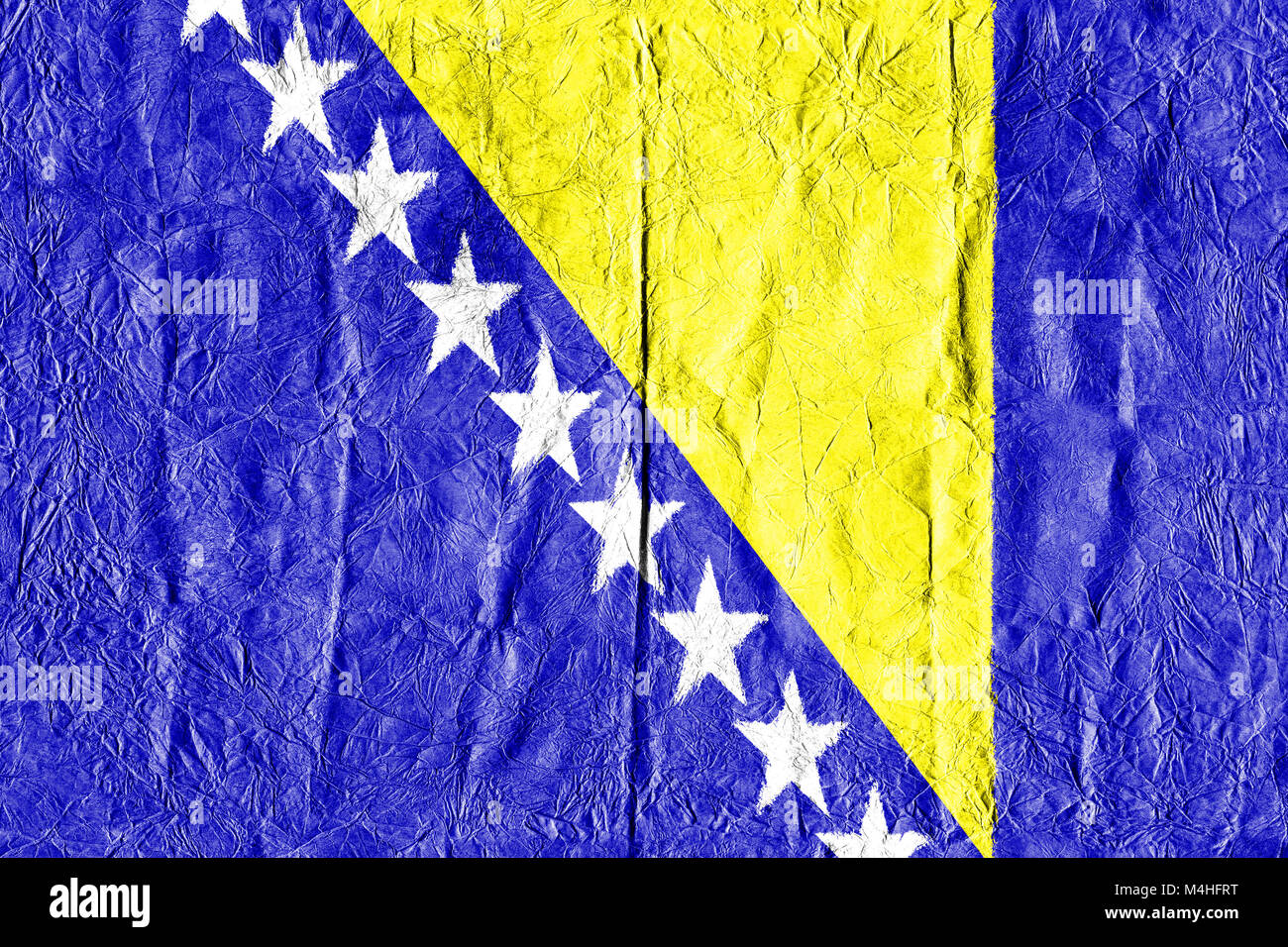 Bosnia and Herzegovina Flag on a paper in close-up Stock Photo