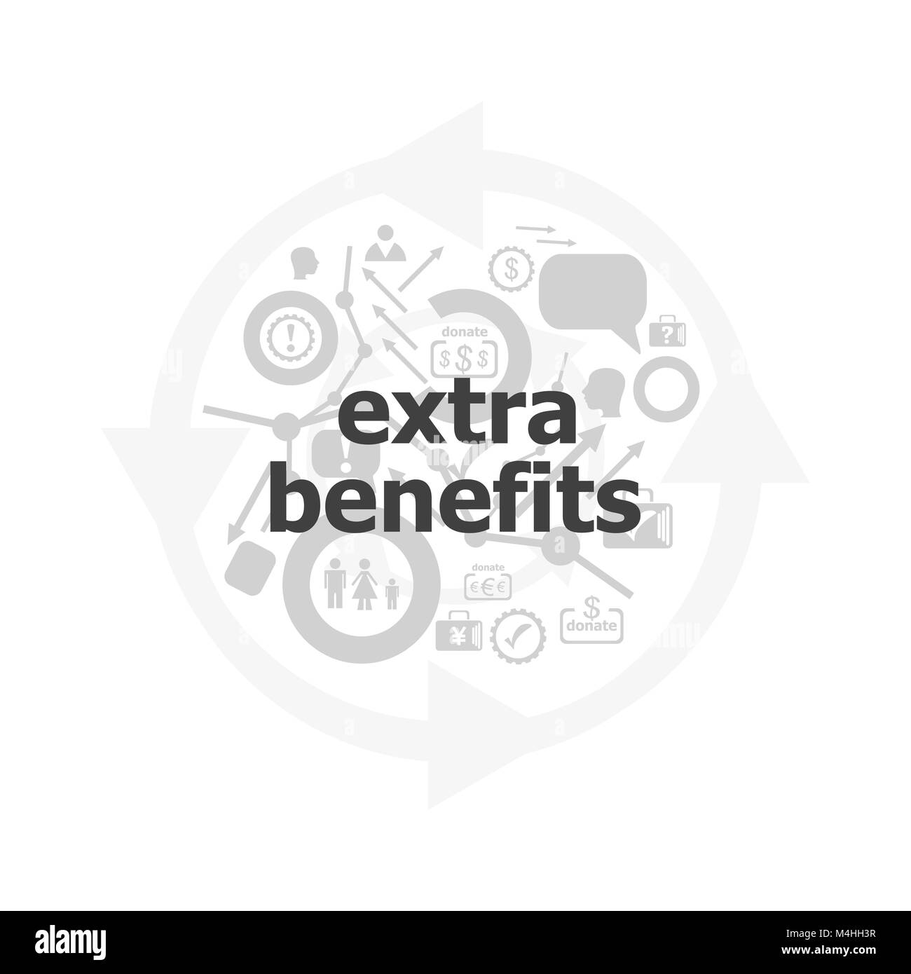 Text Extra Benefits on digital background. Business concept Stock Photo