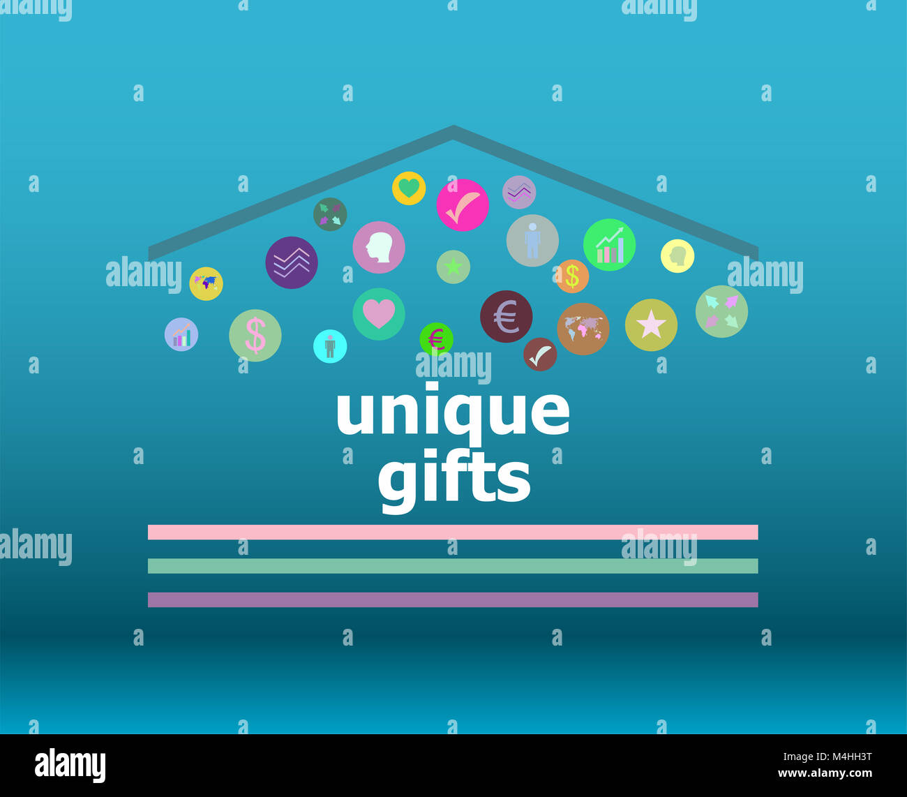 unique gifts text on digital touch screen. social concept Stock Photo