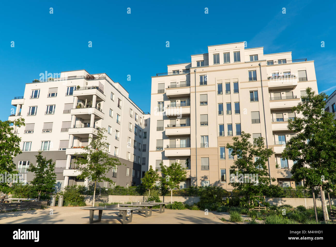 New white apartment houses seen in Berlin, Germany Stock Photo - Alamy
