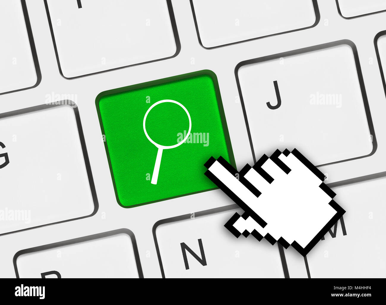 Computer keyboard with search key Stock Photo - Alamy