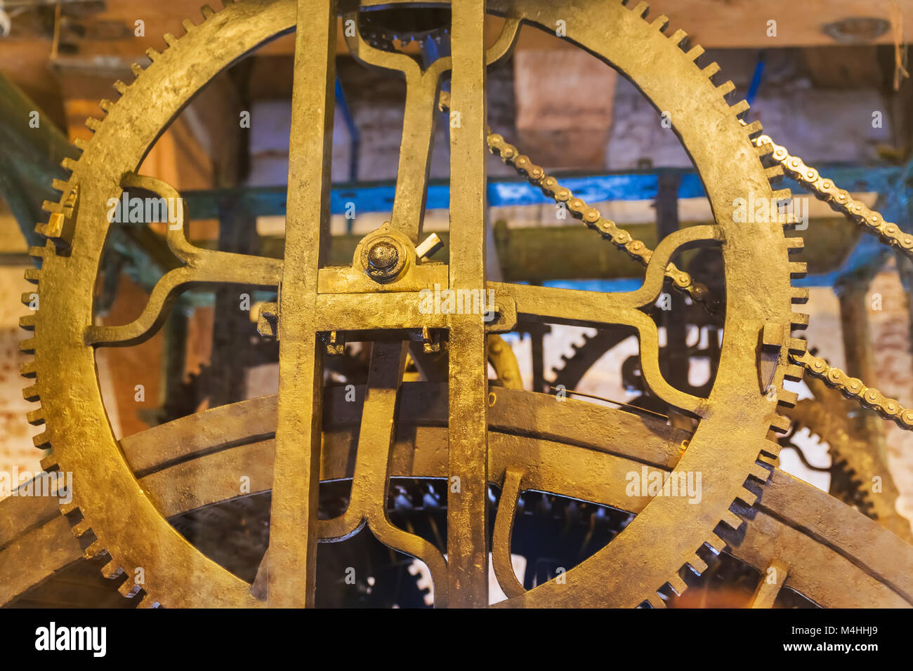 Vintage clock mechanism in Cathedral - Amsterdam Netherlands Stock Photo