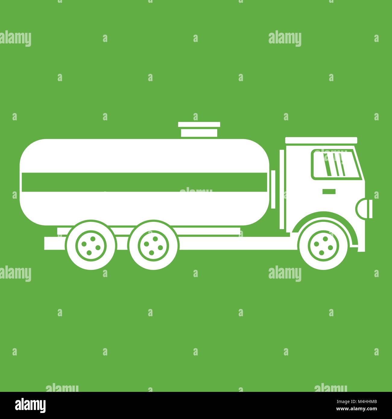 Fuel tanker truck icon green Stock Vector