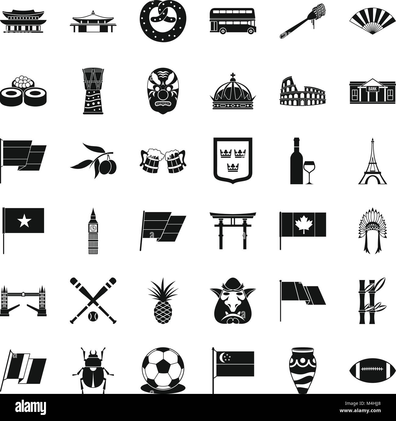 National flag icons set, simple style Stock Vector Image & Art Alamy