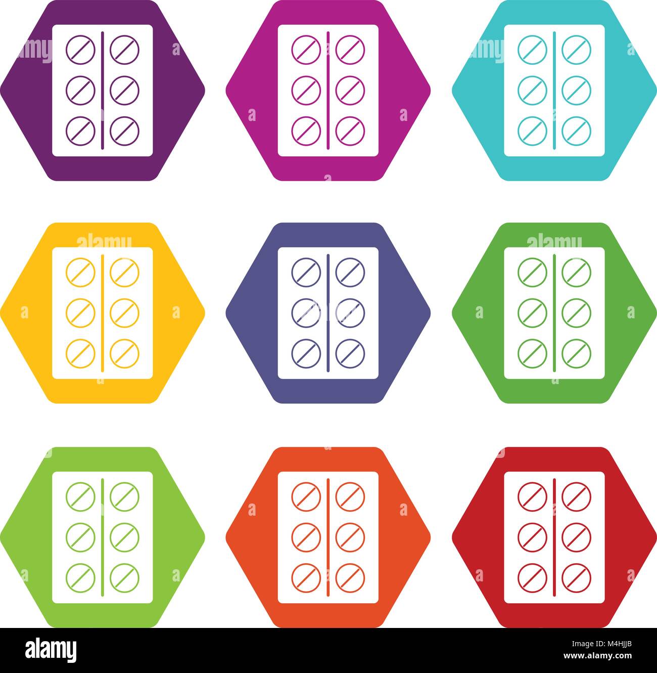 Pills icon set color hexahedron Stock Vector Image & Art - Alamy