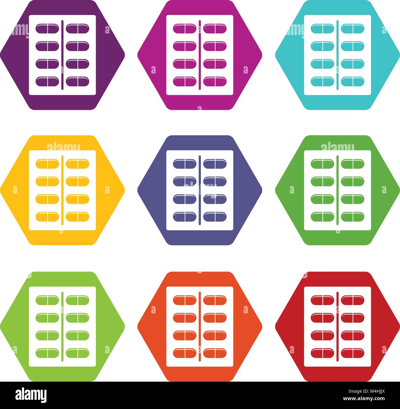 Capsules icon set color hexahedron Stock Vector Image & Art - Alamy