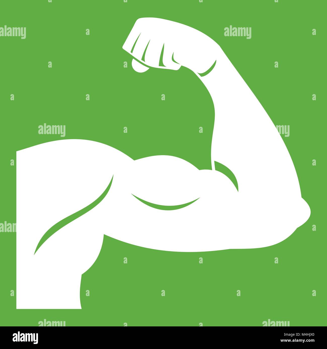 Biceps icon green Stock Vector