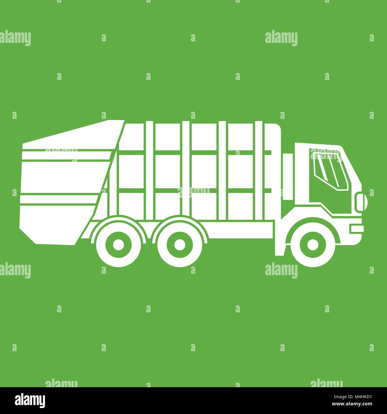 Garbage truck icon green Stock Vector Image & Art - Alamy