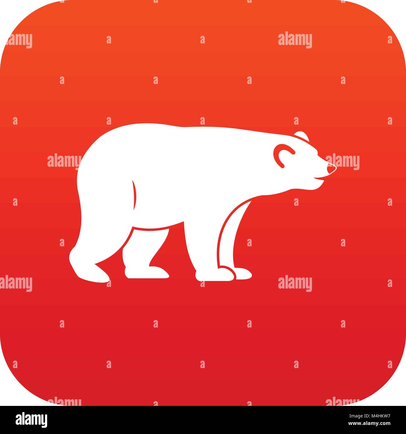Wild bear icon digital red Stock Vector